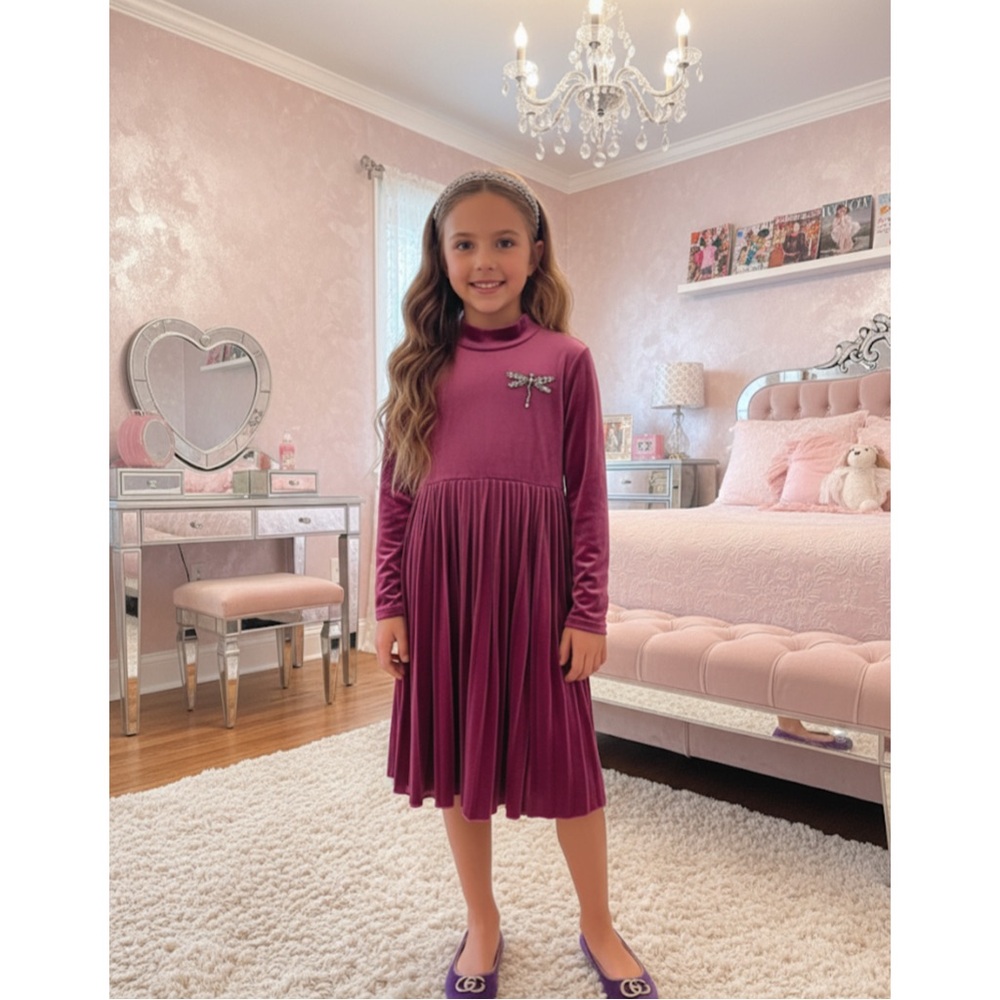 Lola + The Boys Purple Long Sleeve Dress